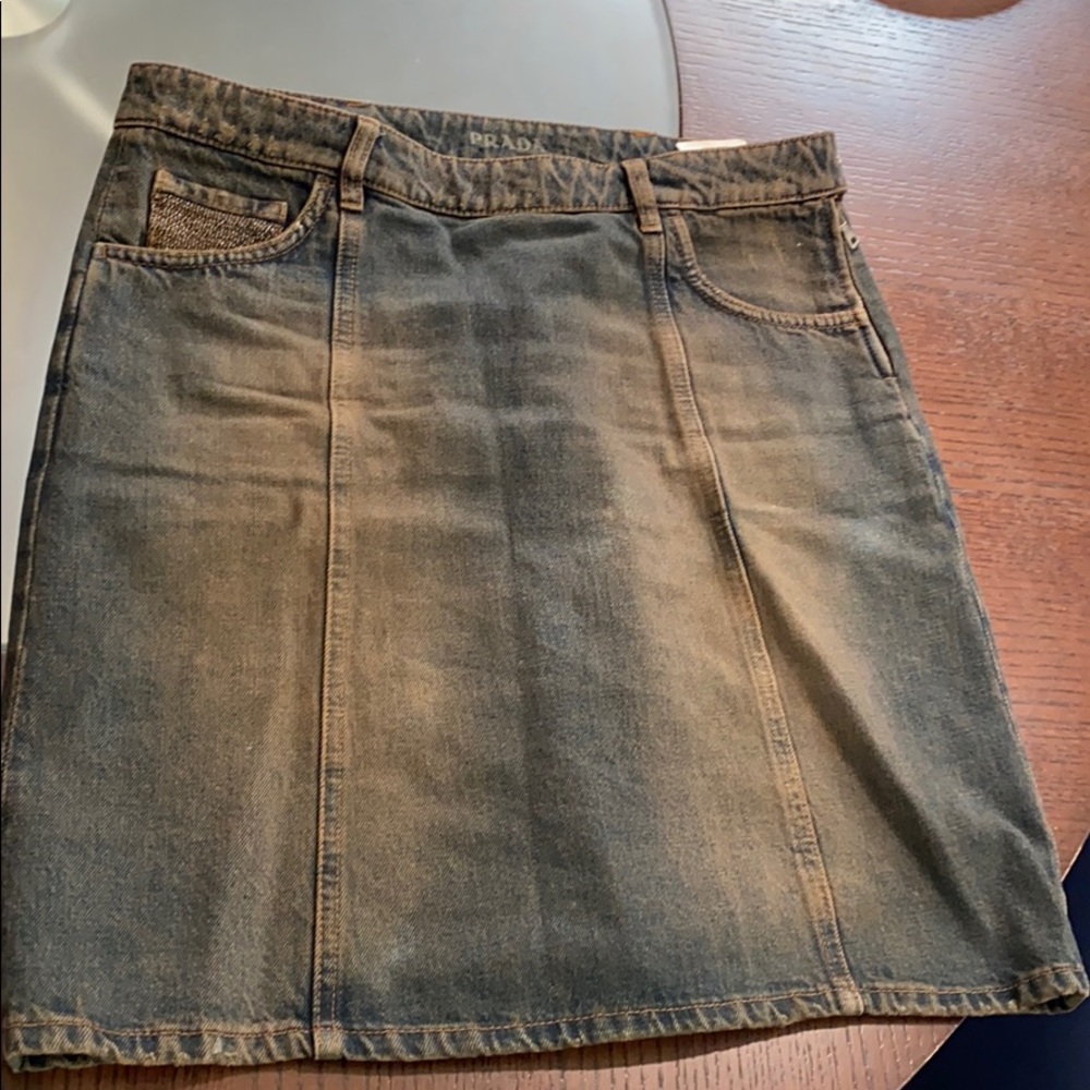 Prada jean skirt